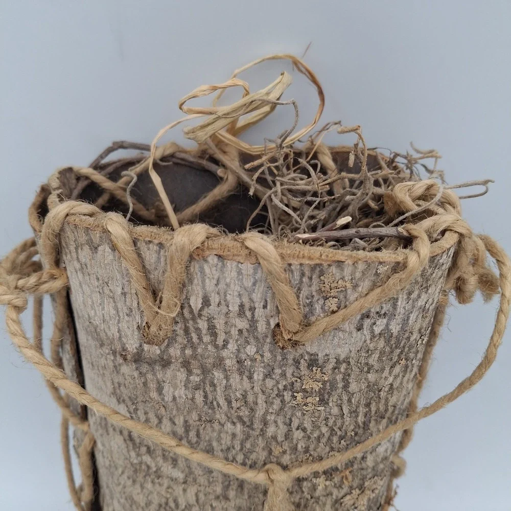 Vintage Wood Bark‎ Berry Basket (Appalachian?) Rustic Cabin Woods Decor Twigs 9